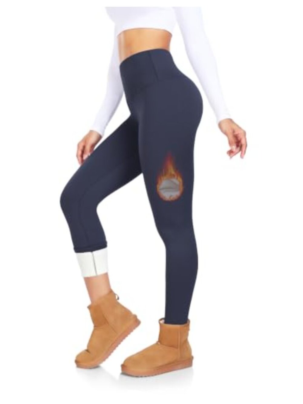 Fleece Lined Leggings High Waisted Winter Thermal Tummy Control Workout Tights